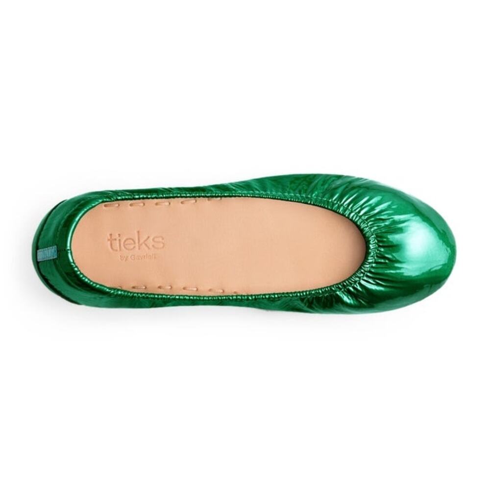 Tieks Emerald Green Patent Leather Slip On Ballet Flats Women’s Size 8